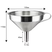 304 Stainless Steel Funnel with Strainer, Oil Liquid Filter, Kitchen Gadget