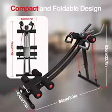 GIKPAL Foldable Ab Machine, Core Trainer, Home Gym Equipment, LCD Display.