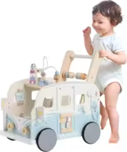 Robotime Robud Wooden Baby Walker, Push Along Activity, Gift for Kids